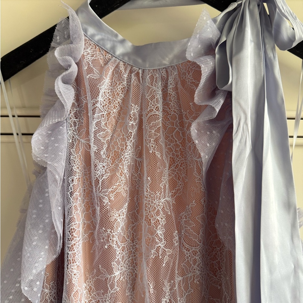 Anthropologie Sheer Lace Halter Dress - Picture 8 of 8